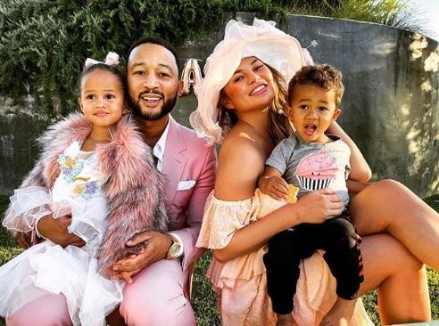 Ronald Stephens's son, John legend with wife and children.
